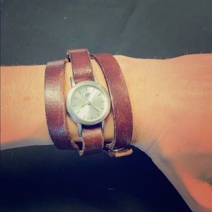 Leather band Elephant face watch